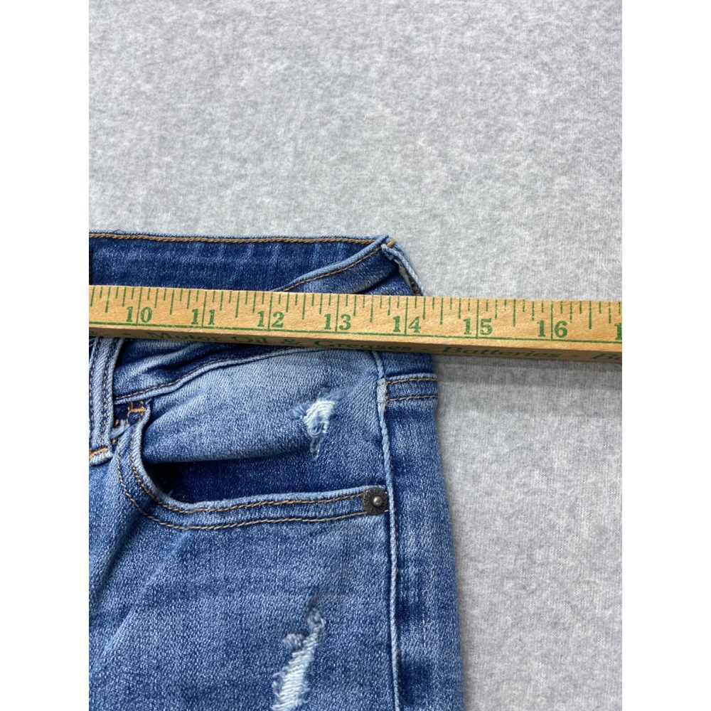 Risen Jeans Womens 28x25 Blue Denim‎ High Rise Straight Leg Frayed Hem Tag 7/28 - Picture 5 of 14